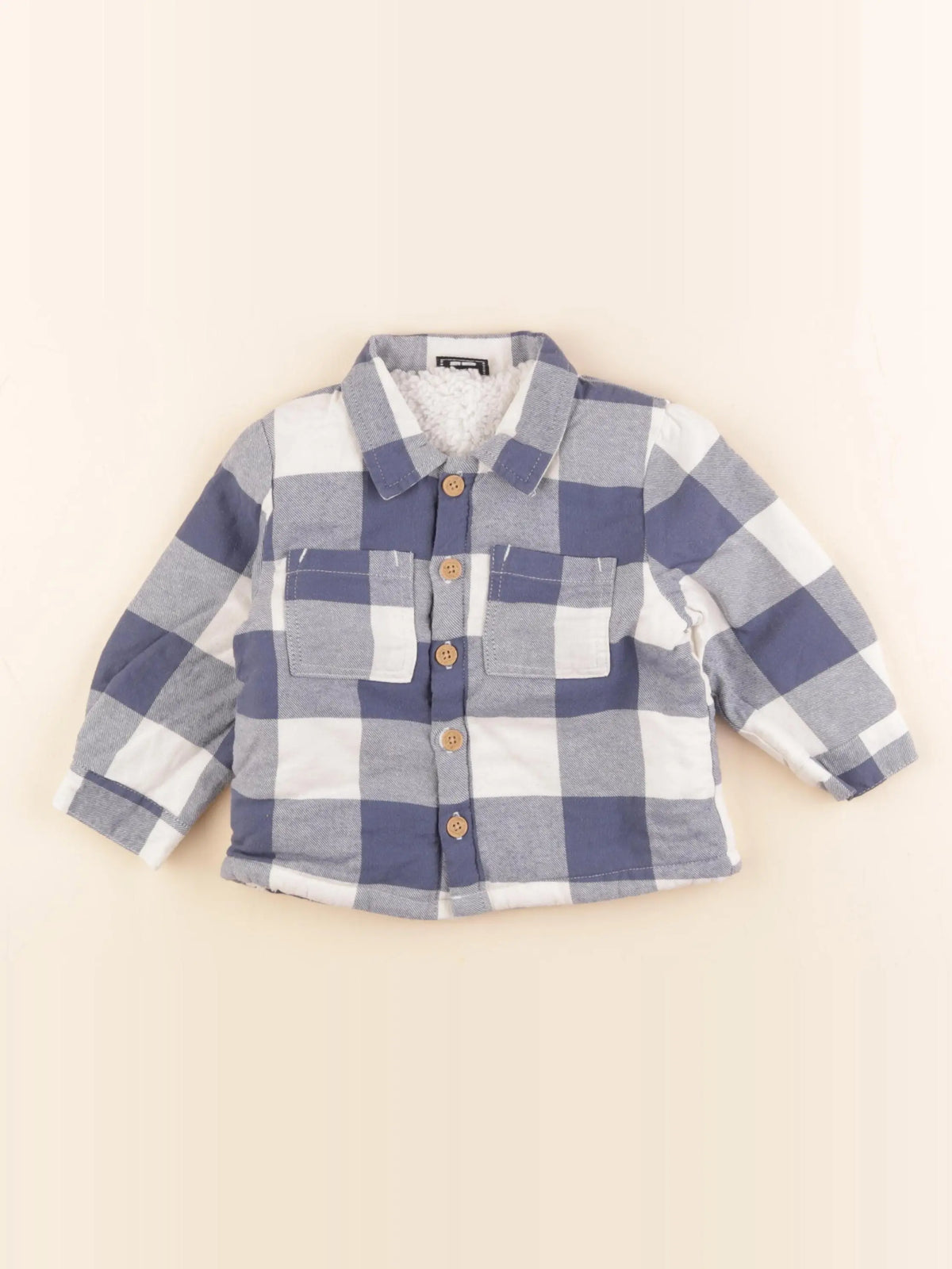 Tape à l'oeil - chemise doublée bleu, blanc - 18 mois