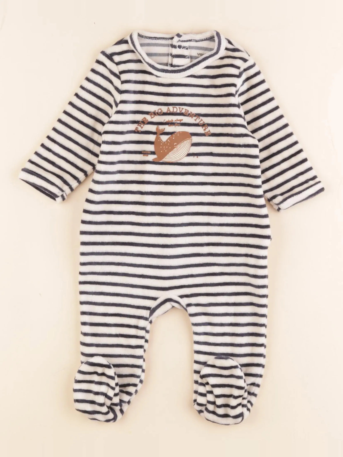 Vertbaudet - pyjama velours bleu - 3 mois