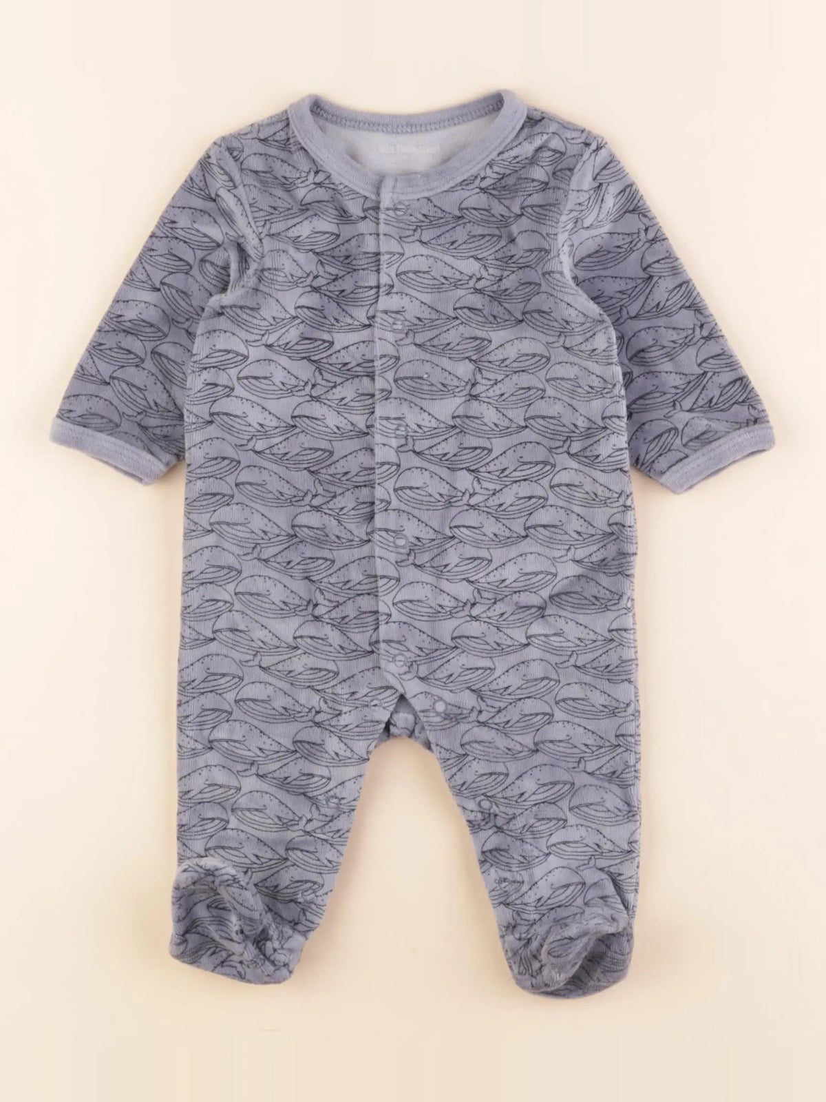 Vertbaudet - pyjama velours bleu - 3 mois