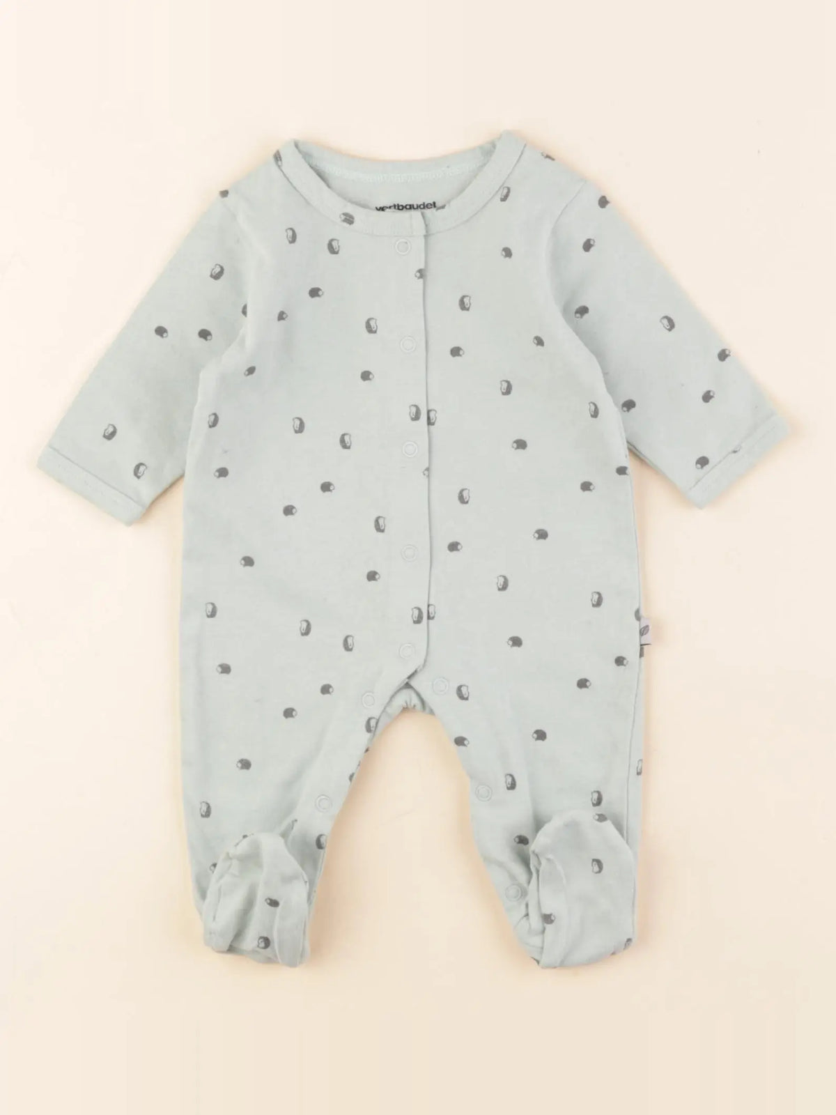 Vertbaudet - pyjama coton vert - 1 mois