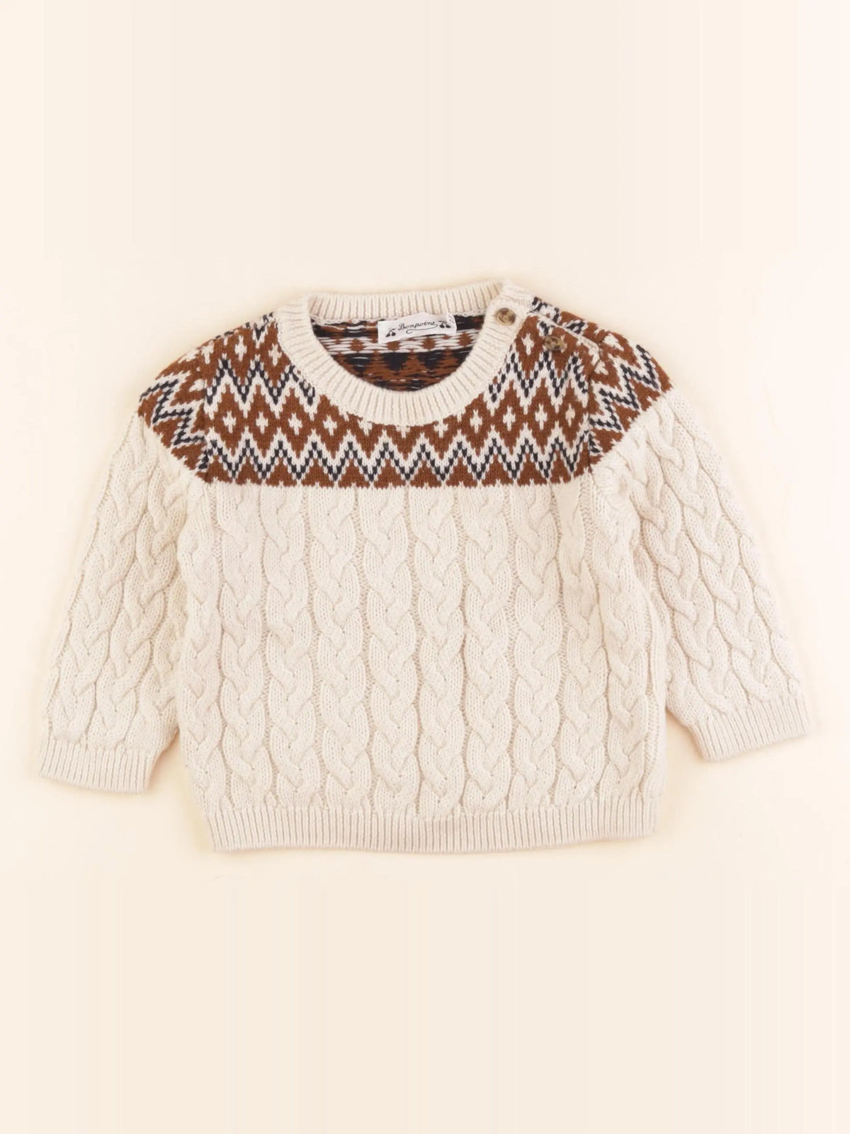 Bonpoint - pull beige - 18 mois