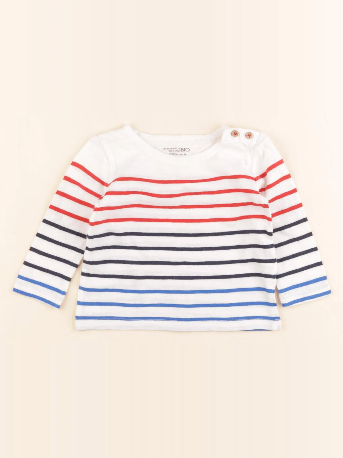 Boutchou - tee-shirt bleu, rouge - 6 mois