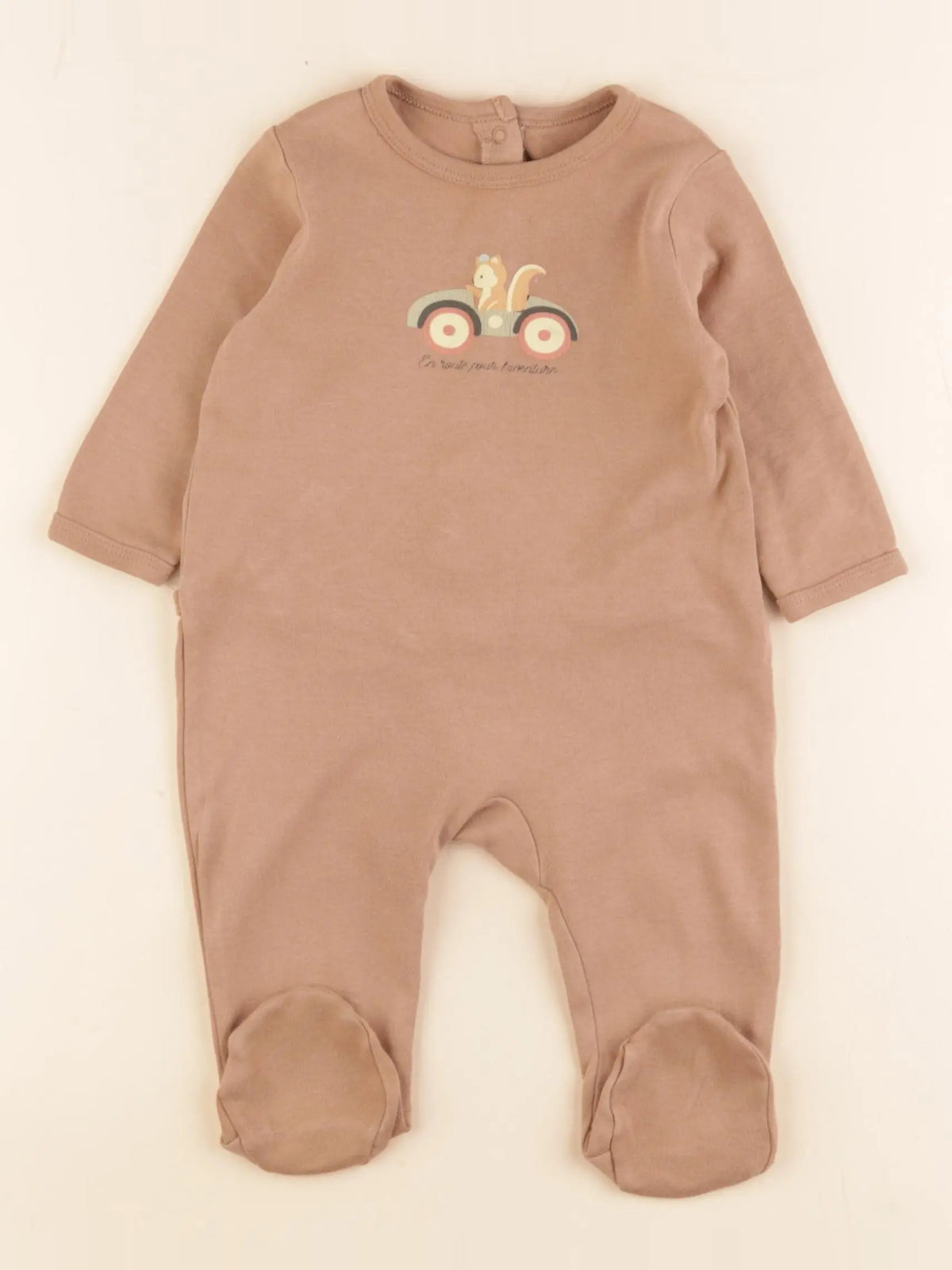 Vertbaudet - pyjama coton marron - 6 mois
