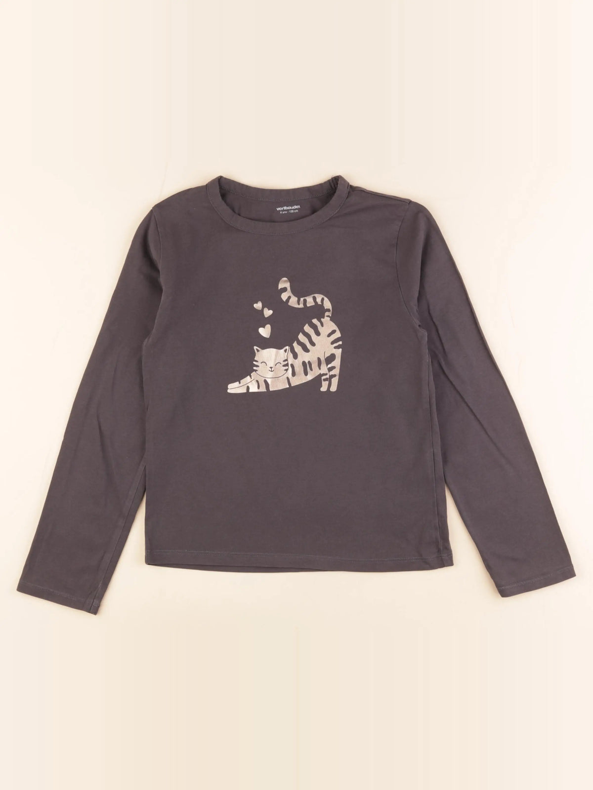 Vertbaudet - tee-shirt gris - 8 ans