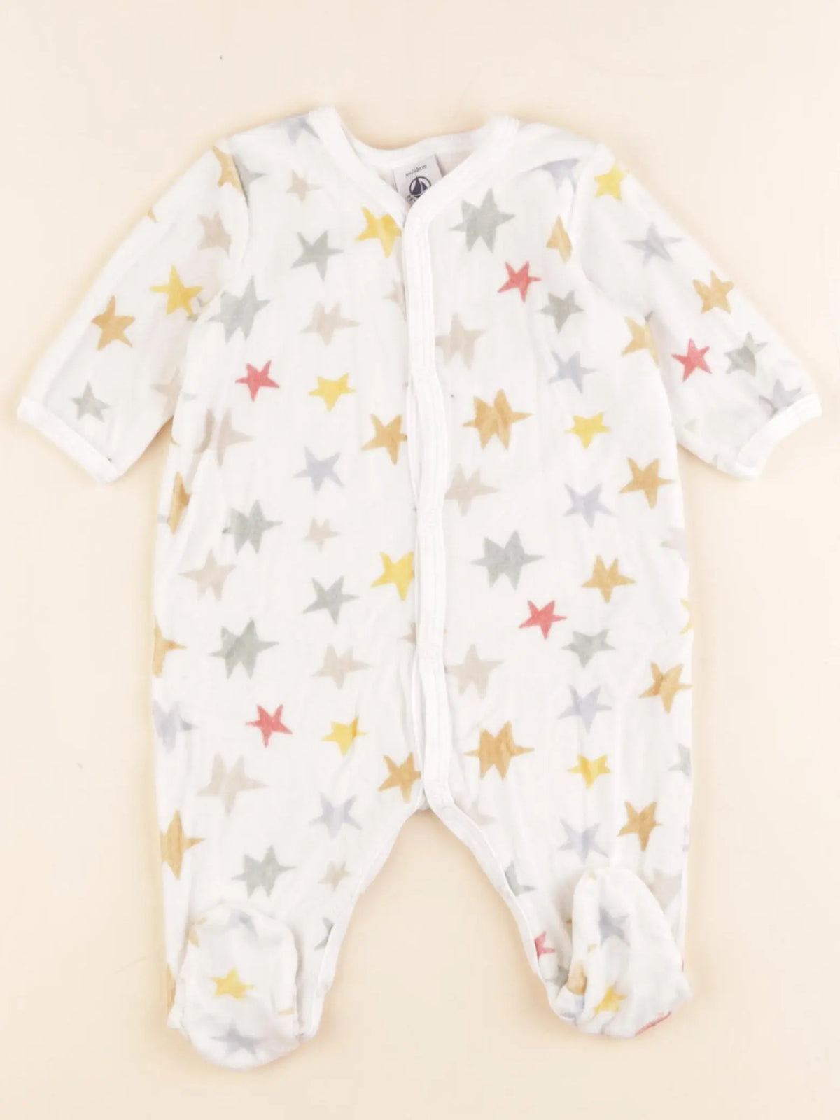 Petit Bateau - pyjama velours multicolore - 3 mois