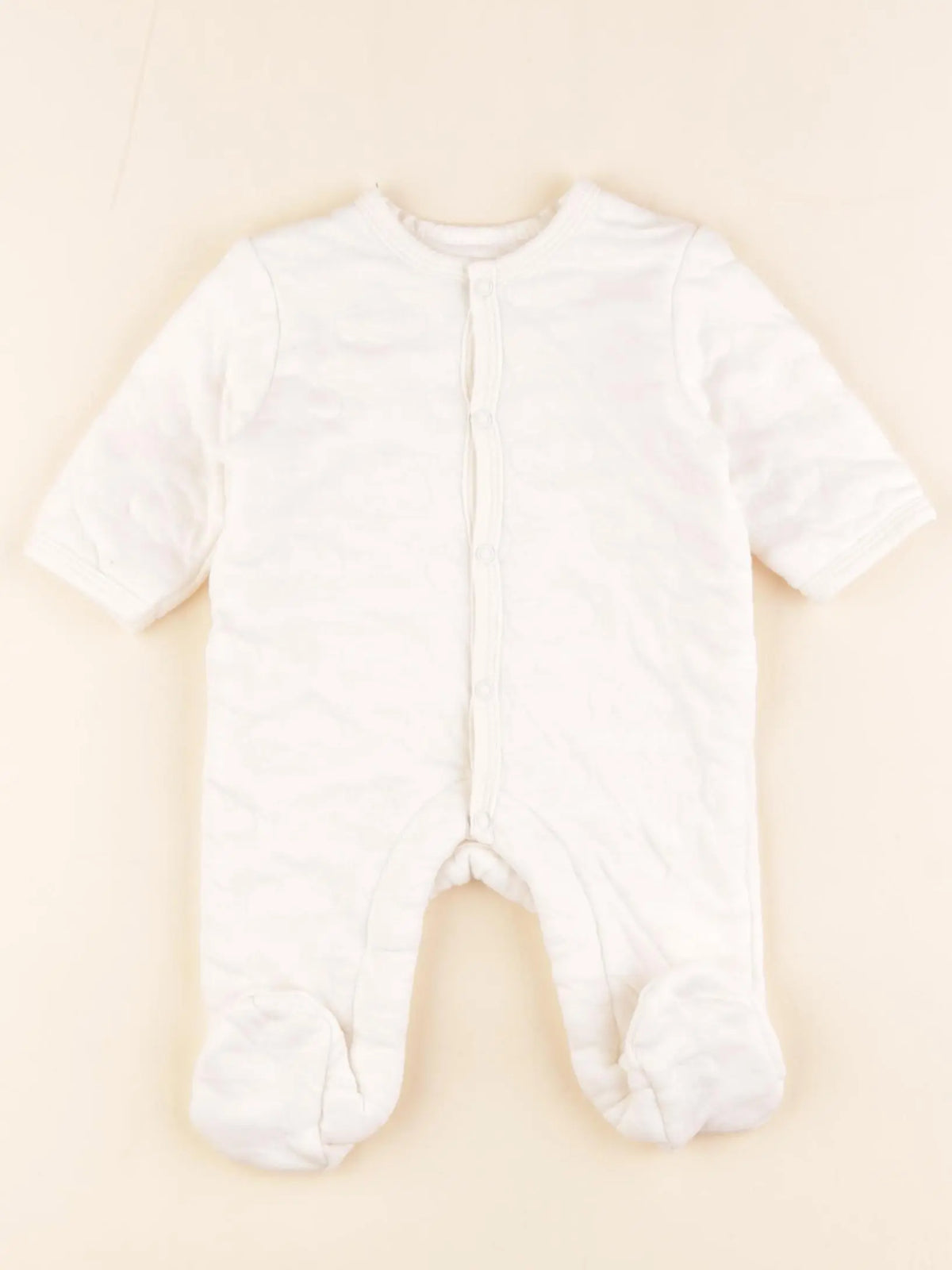 Petit Bateau - pyjama coton blanc - 3 mois