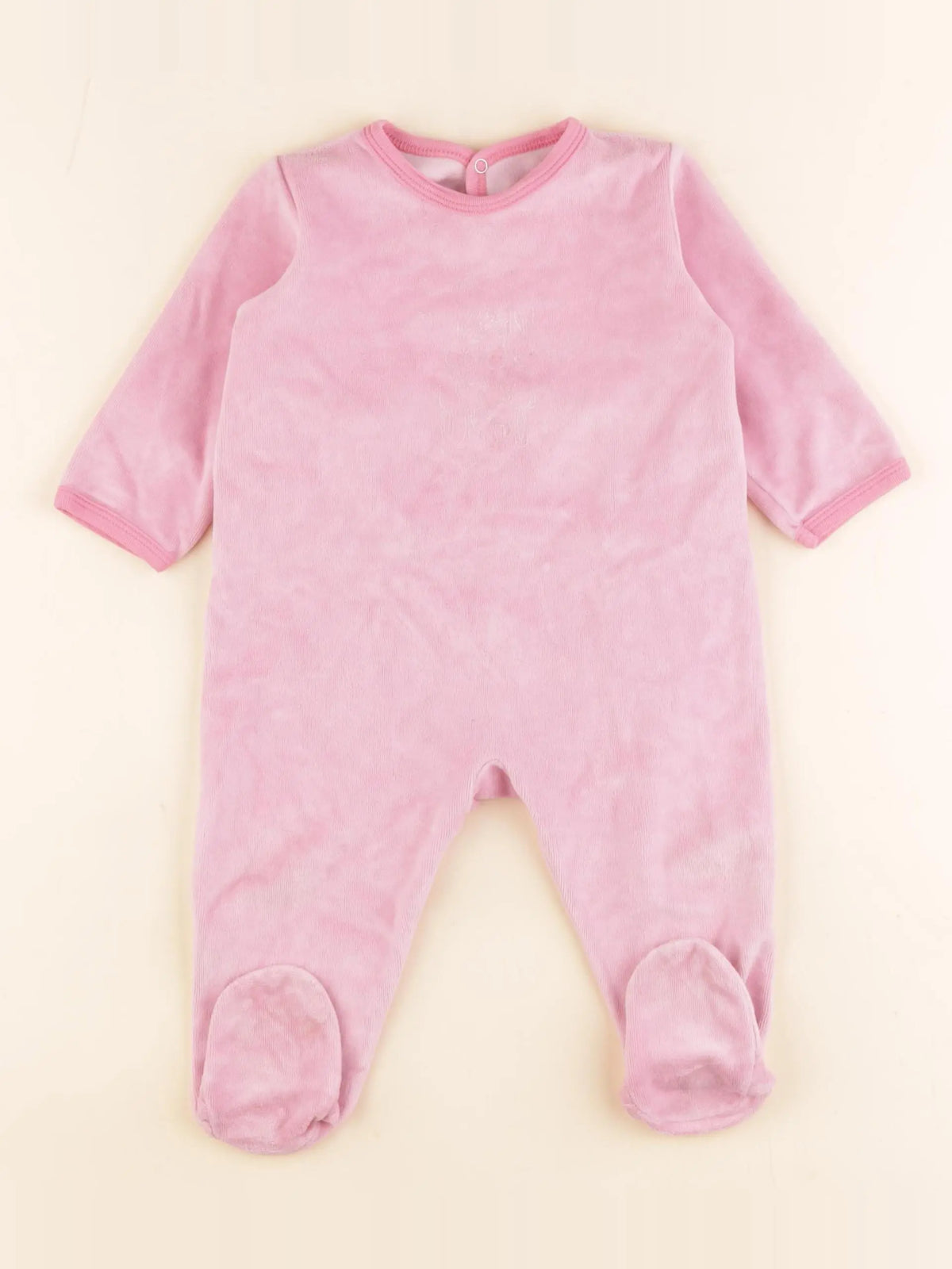 Petit Bateau - pyjama velours rose - 12 mois