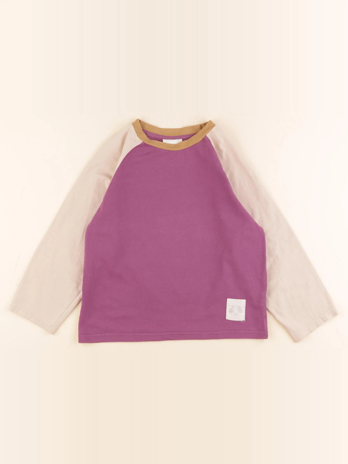 Gamin gamine - tee-shirt beige, violet - 6/7 ans