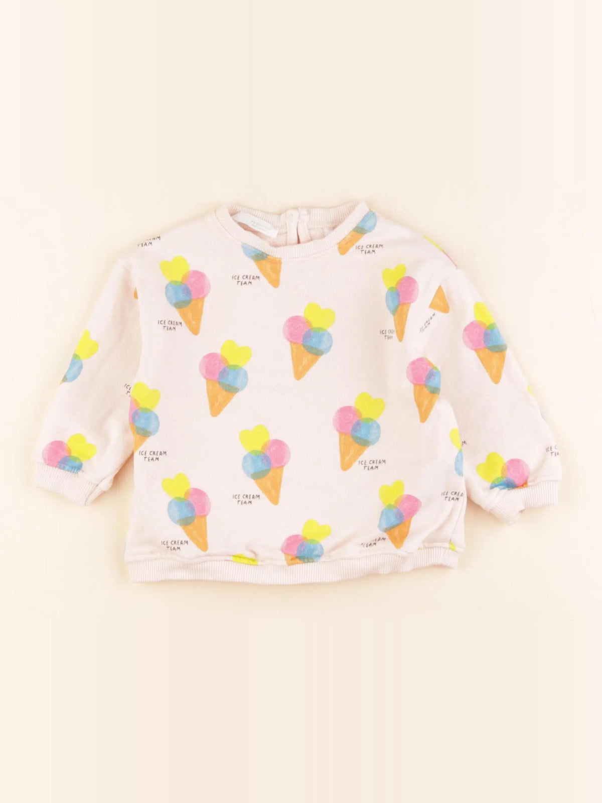Zara - sweat rose - 6/9 mois