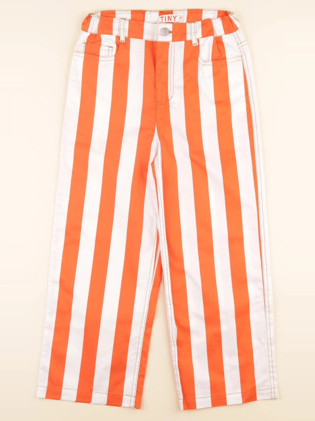 Tiny Cottons - pantalon blanc, orange - 8 ans