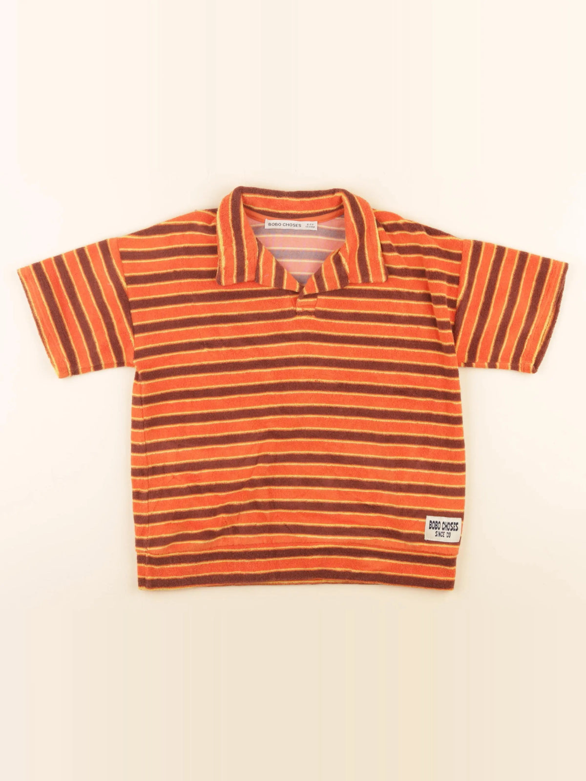 Bobo Choses - polo orange, marron - 6/7 ans