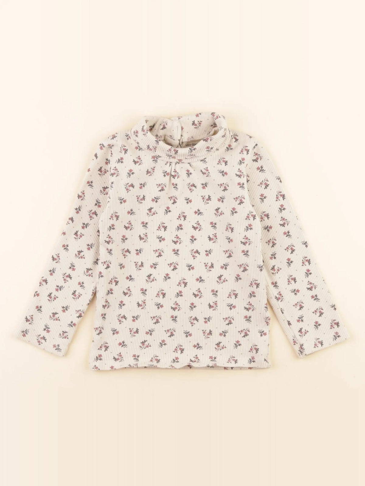 Vertbaudet - tee-shirt beige, rose - 3 ans