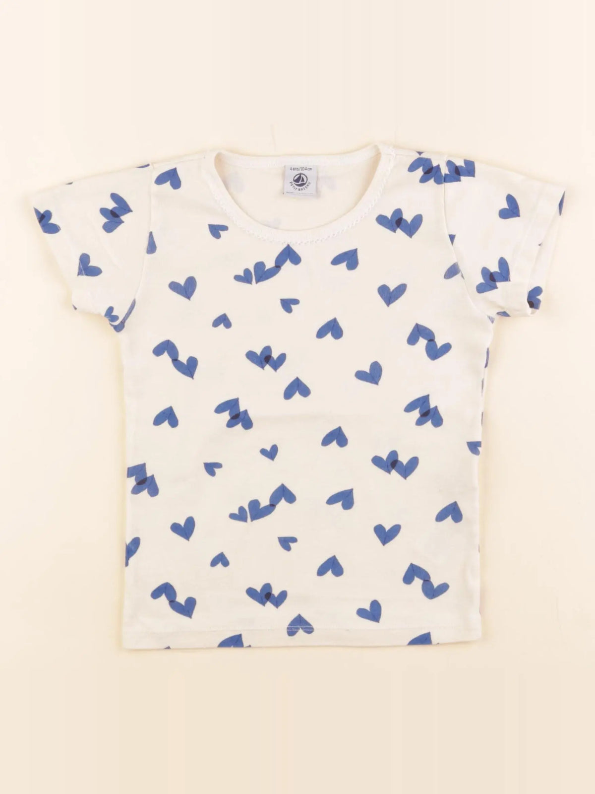 Petit Bateau - maillot de corps beige, bleu - 4 ans