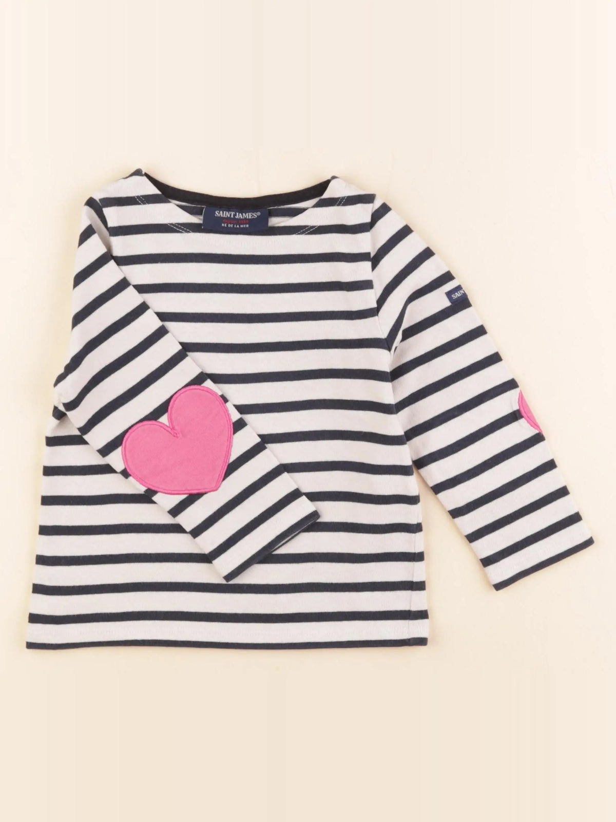 Saint James - tee-shirt bleu, blanc - 2 ans