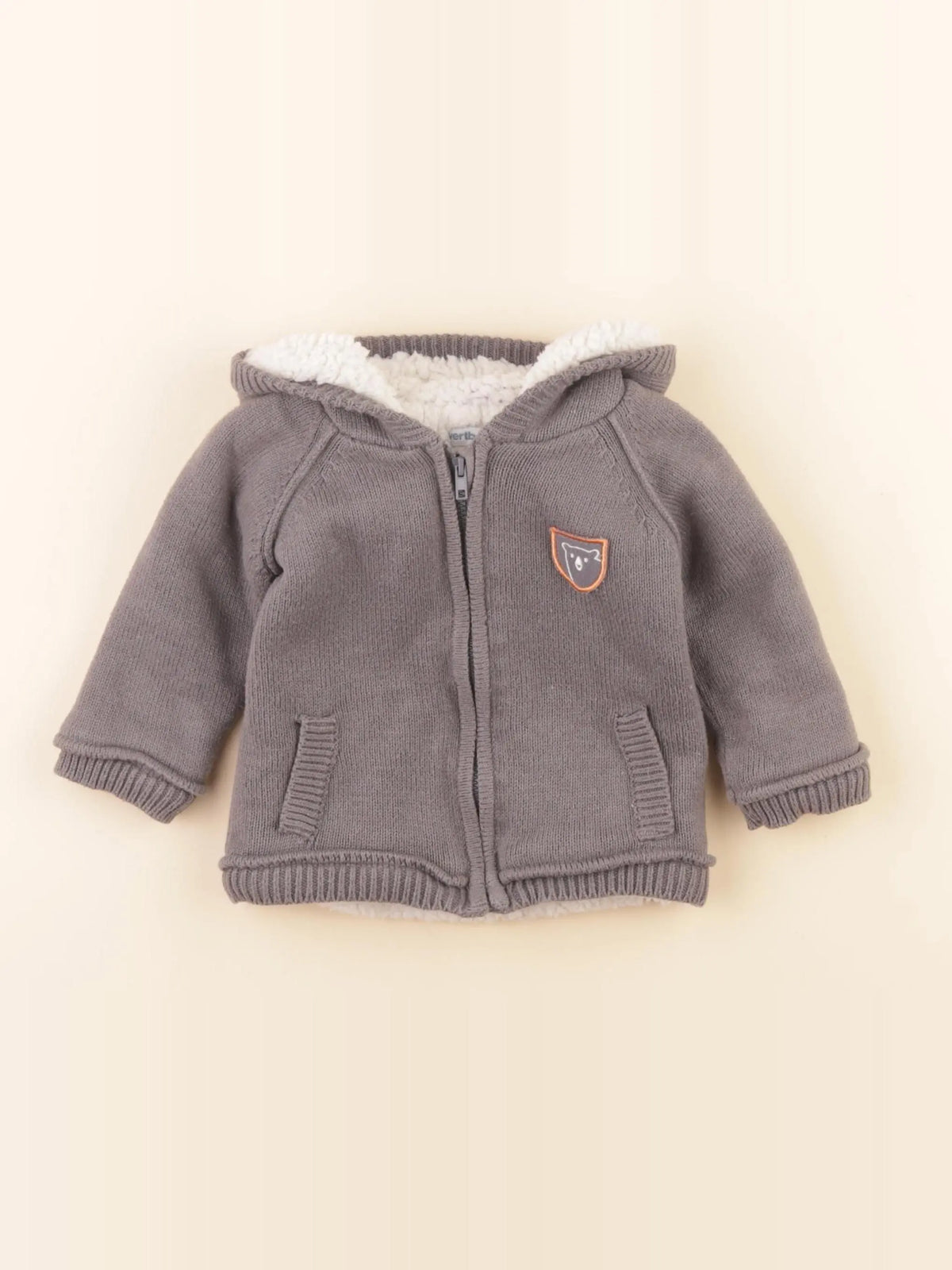 Vertbaudet - gilet gris - 12 mois