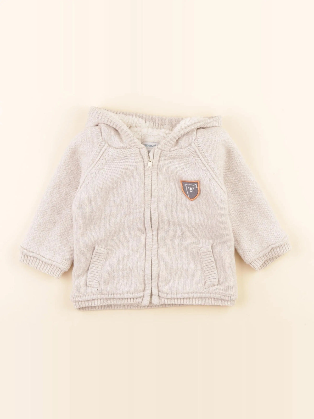 Vertbaudet - gilet beige - 12 mois