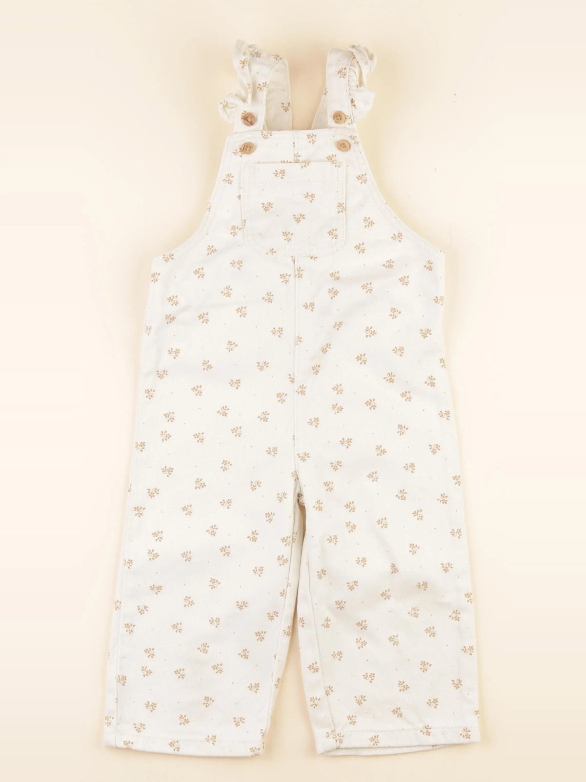 Vertbaudet - salopette beige, jaune - 24 mois