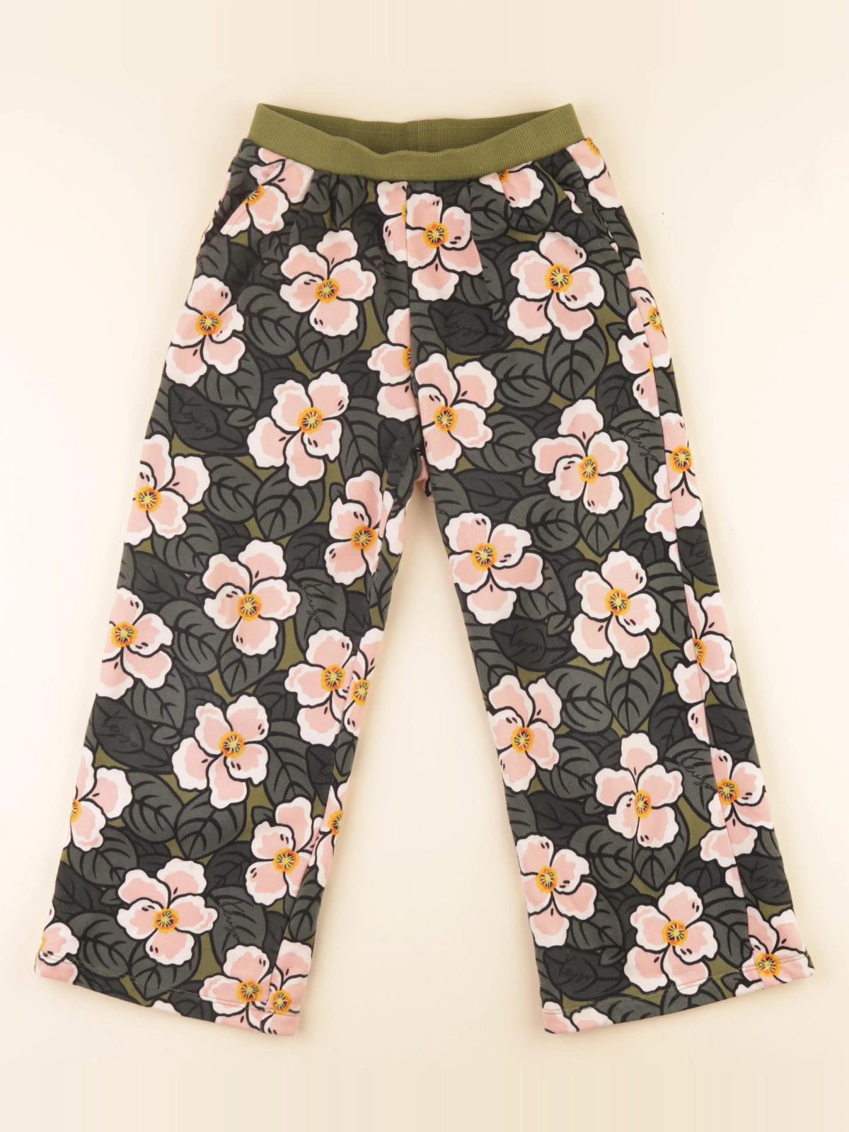 Kenzo - pantalon vert, rose - 8 ans