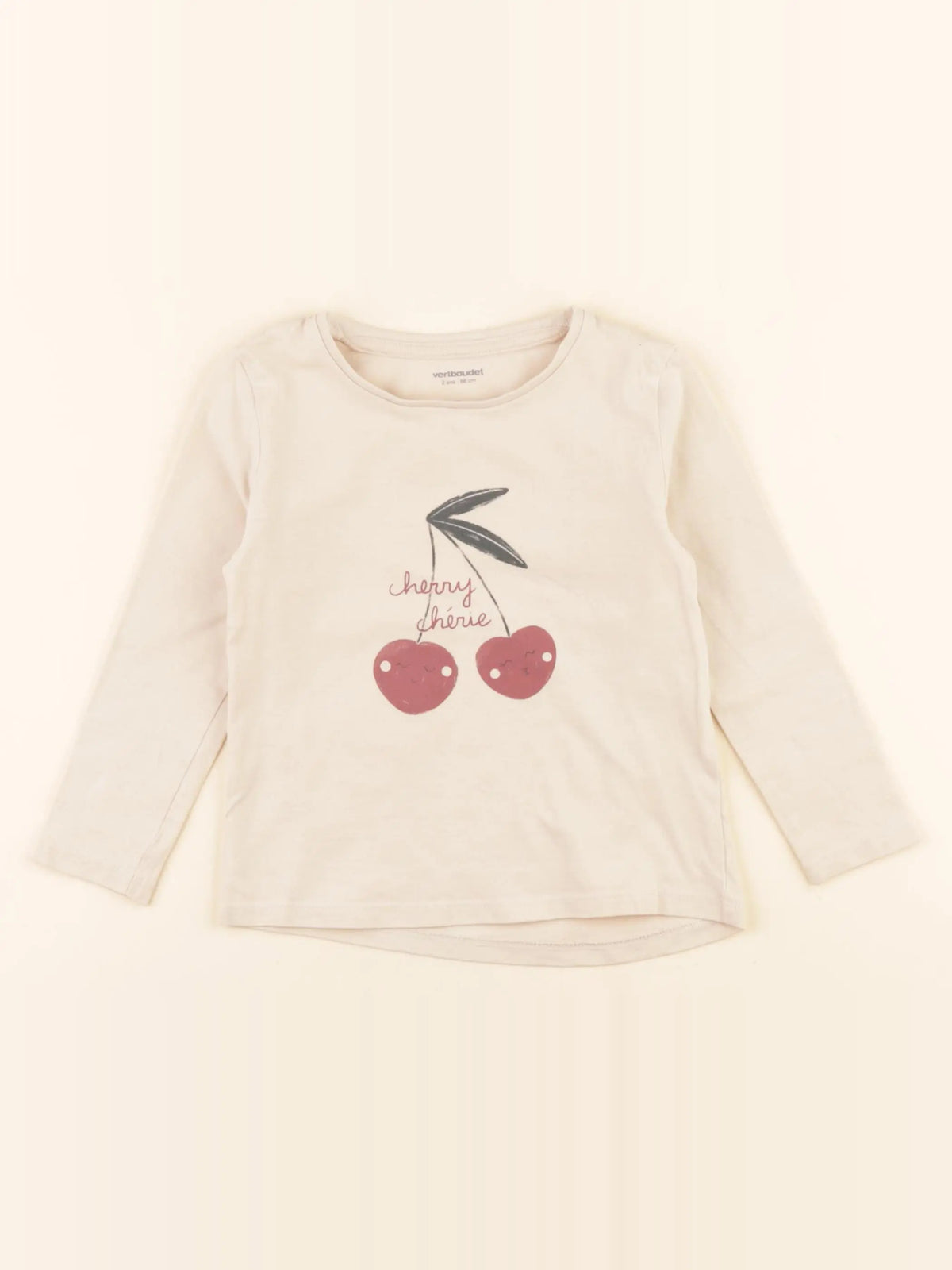 Vertbaudet - tee-shirt beige - 2 ans