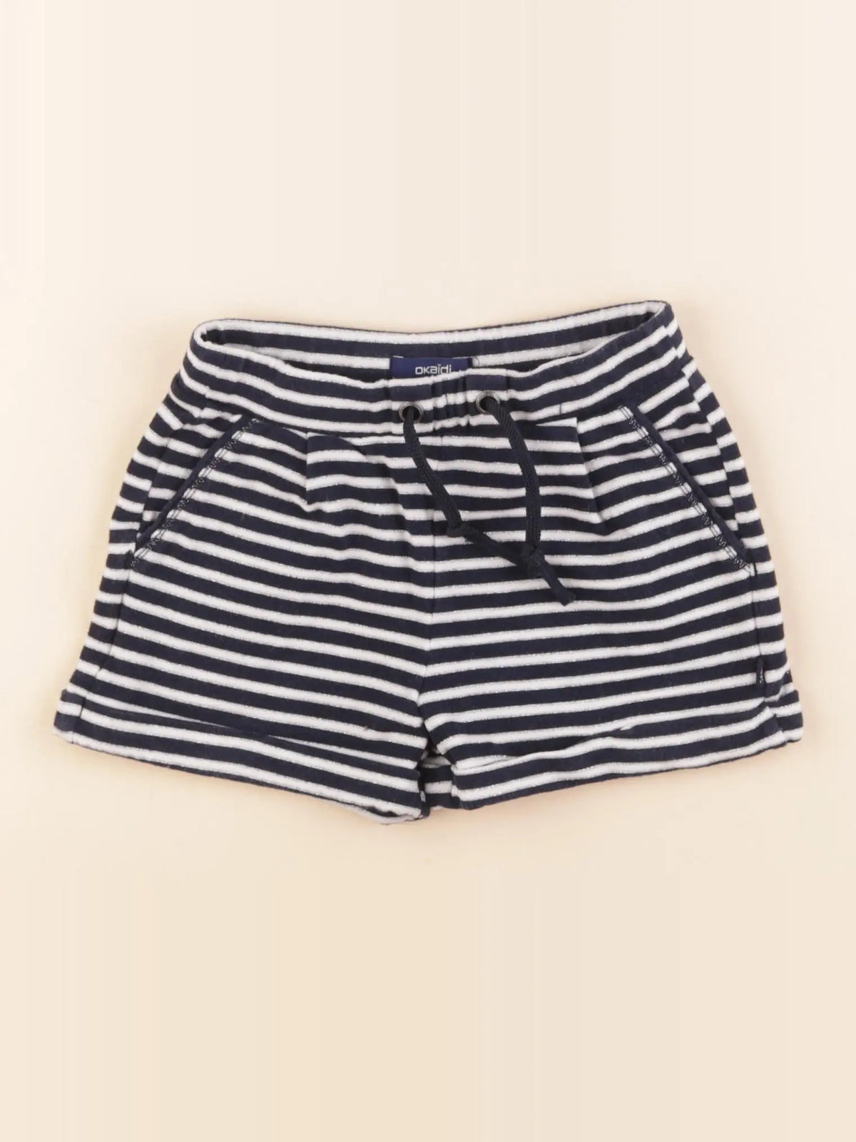 Okaidi - short bleu, blanc - 4 ans