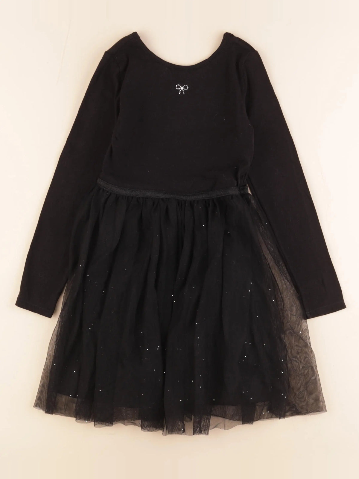 H&M - robe argent, noir - 5/6 ans