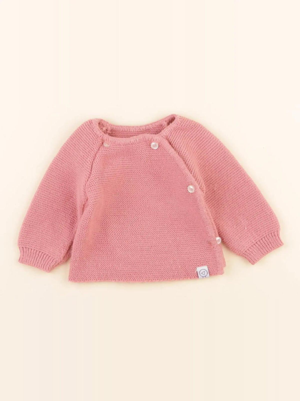 La manufacture de layette - gilet rose - 1/3 mois