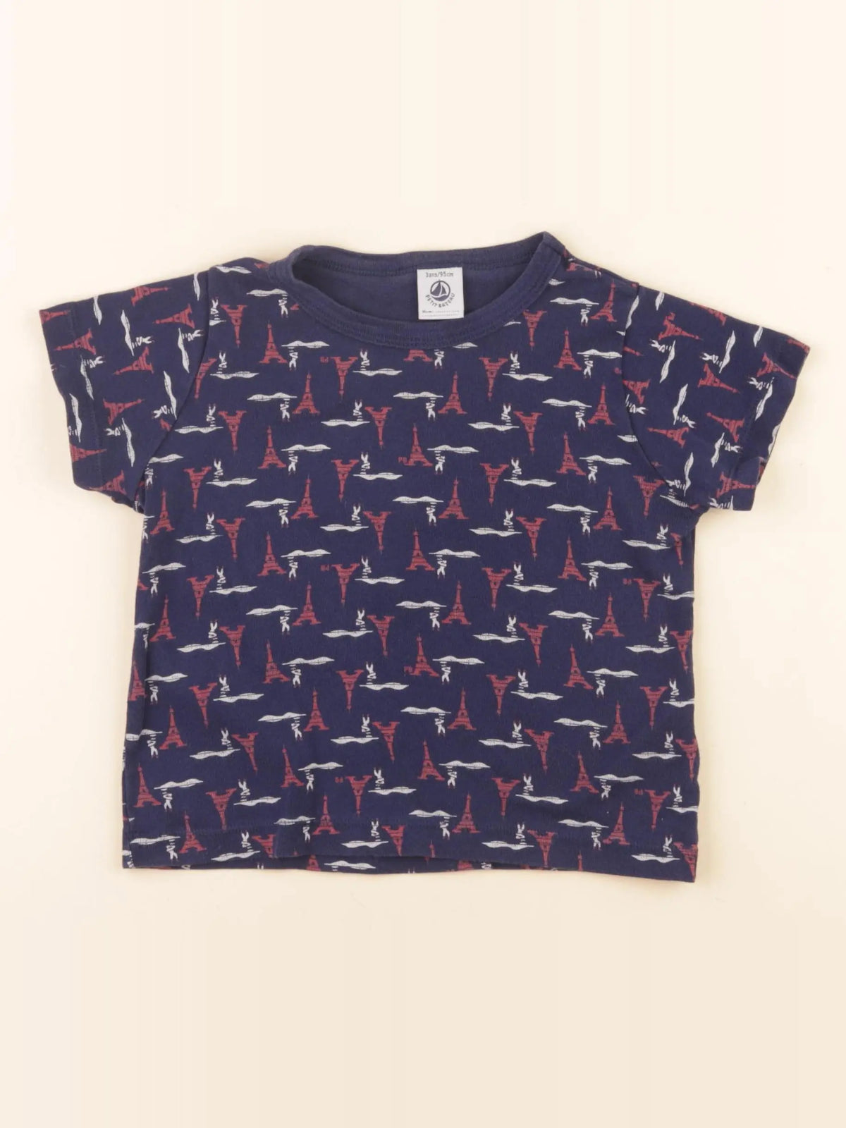 Petit Bateau - maillot de corps bleu - 3 ans