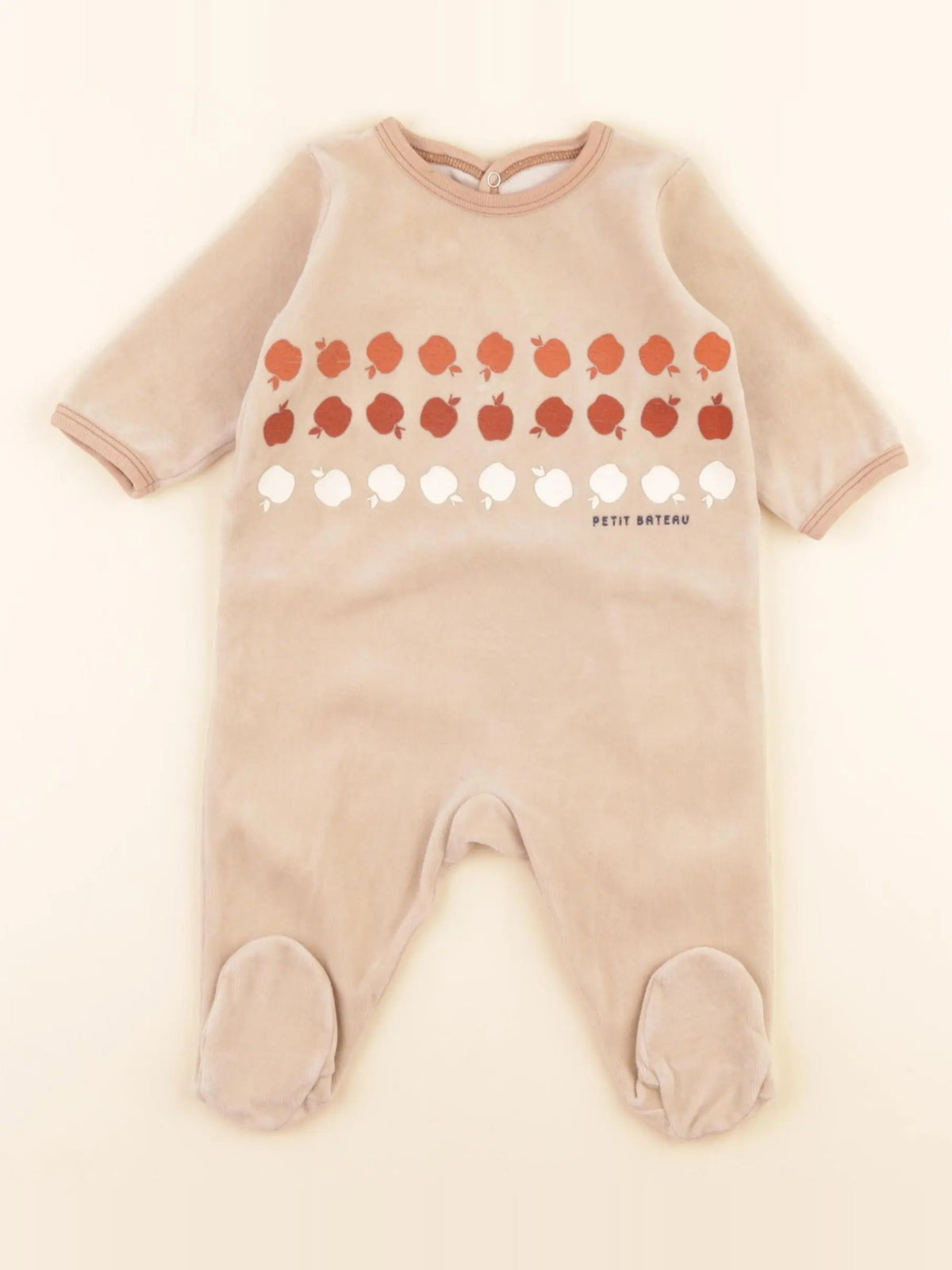 Petit Bateau - pyjama velours rose - 3 mois