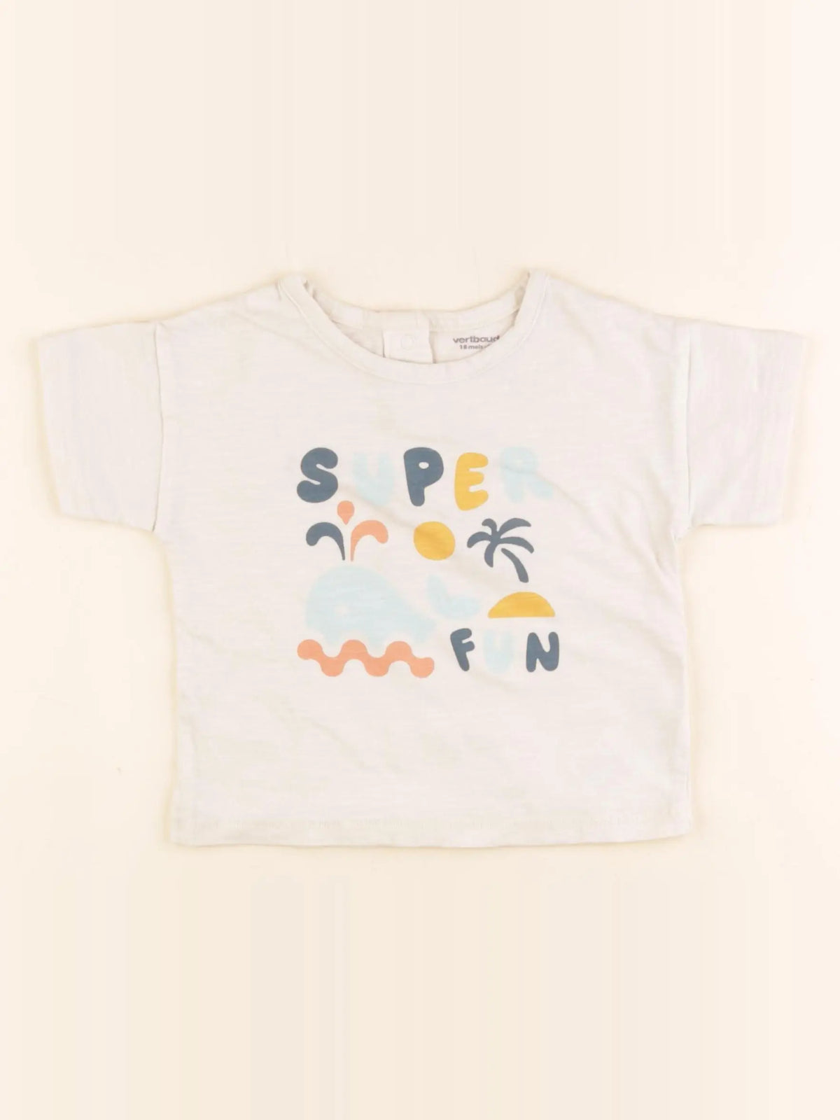 Vertbaudet - tee-shirt beige - 18 mois