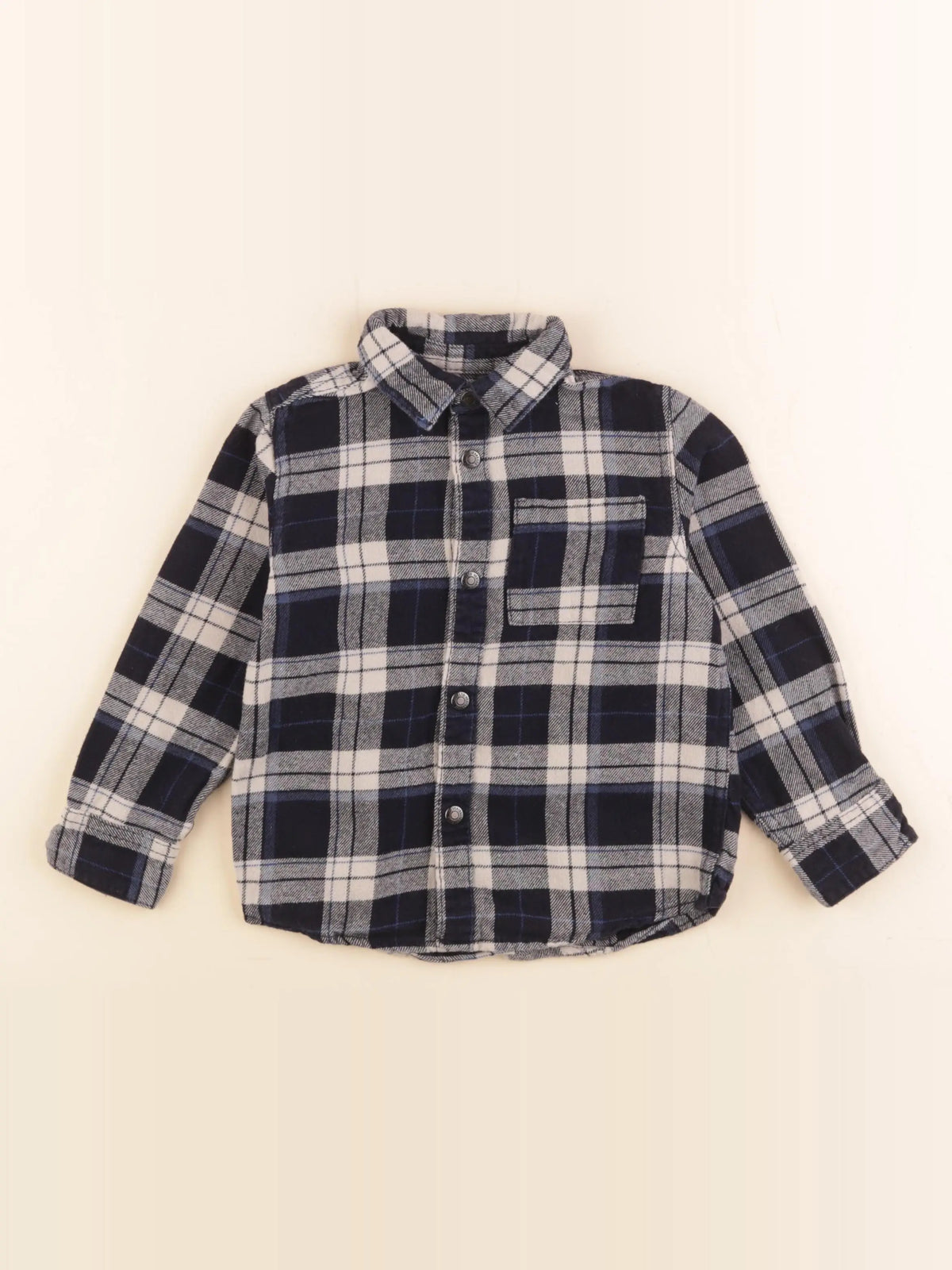 Vertbaudet - chemise bleu, blanc - 4 ans