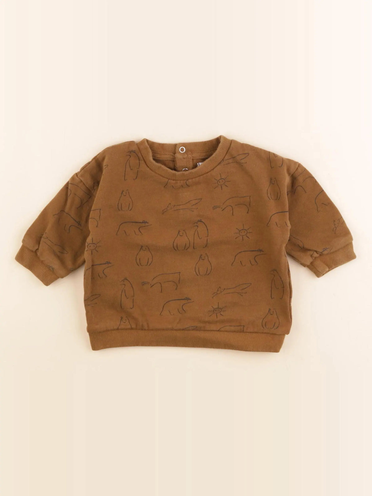 Vertbaudet - sweat marron - 6 mois