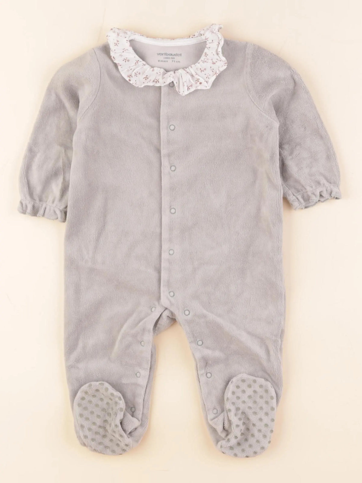 Vertbaudet - pyjama velours vert - 9 mois