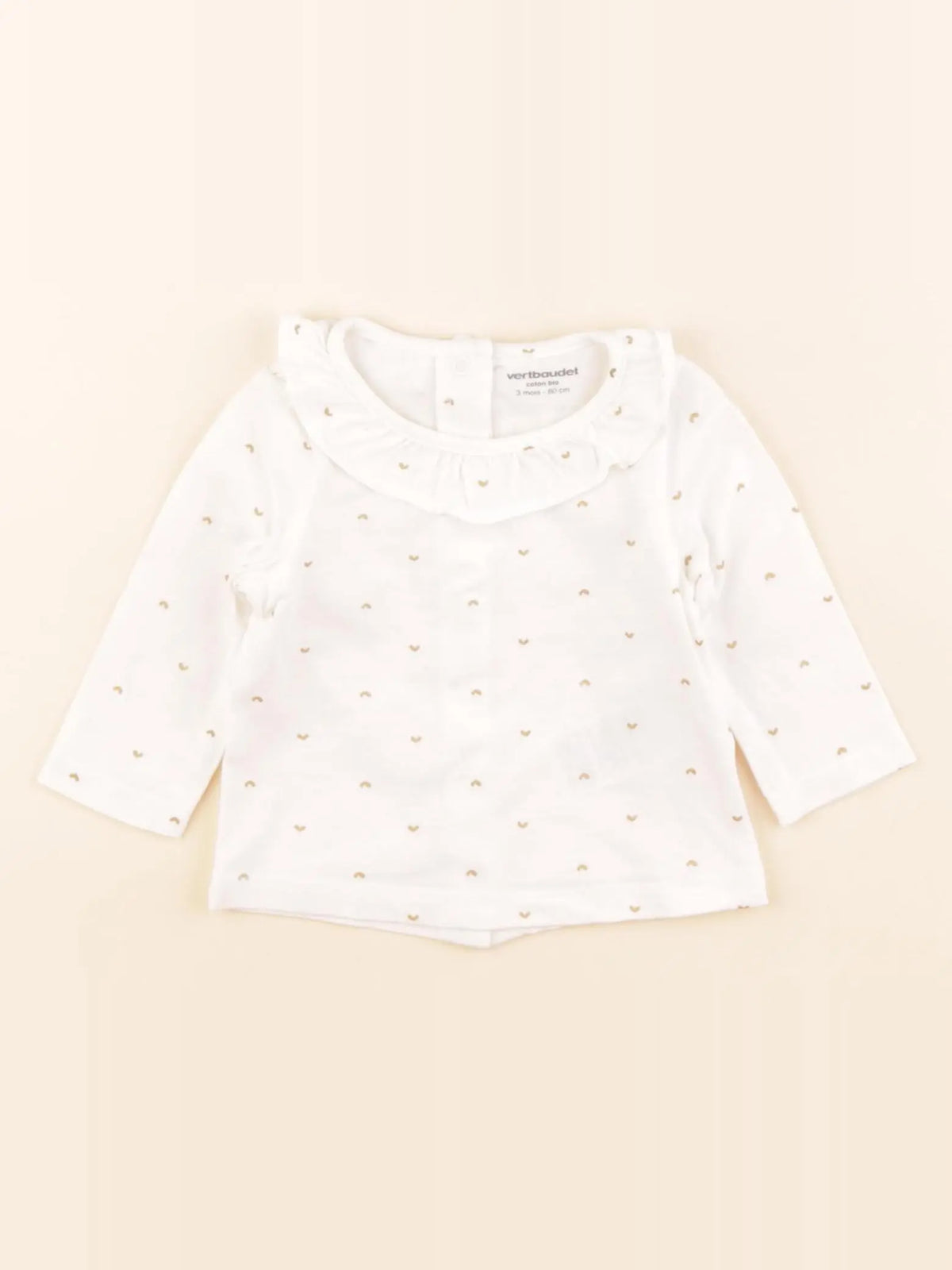 Vertbaudet - tee-shirt blanc - 3 mois