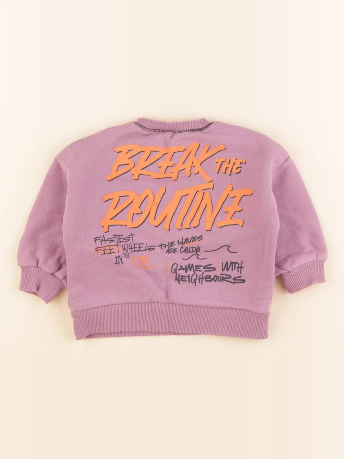 Zara - sweat imprimé au dos violet - 3/6 mois