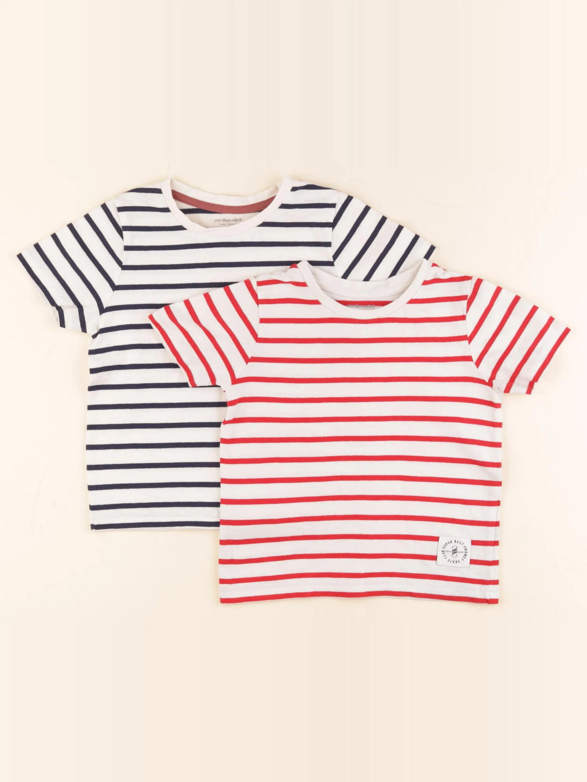 Vertbaudet - lot de 2 tee-shirts blanc - 4 ans