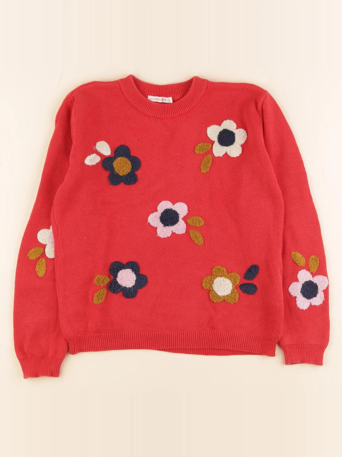 Monoprix - pull rouge - 8 ans