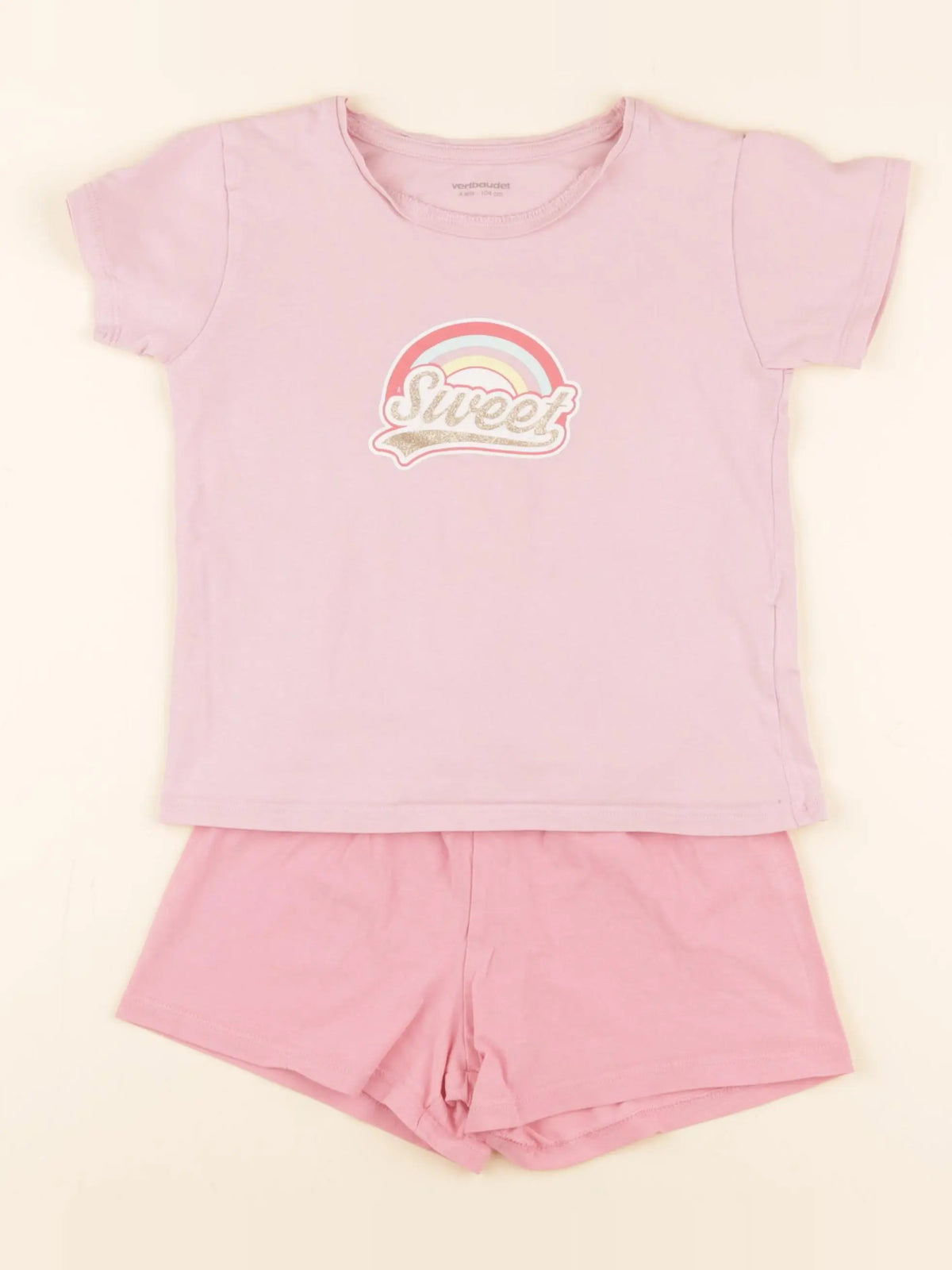 Vertbaudet - pyjama coton rose - 4 ans