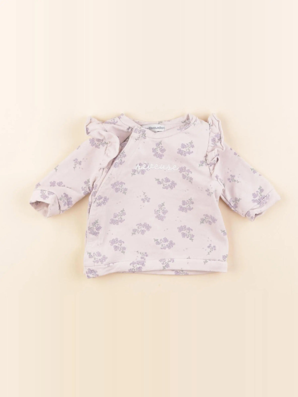 Vertbaudet - sweat rose - 1 mois