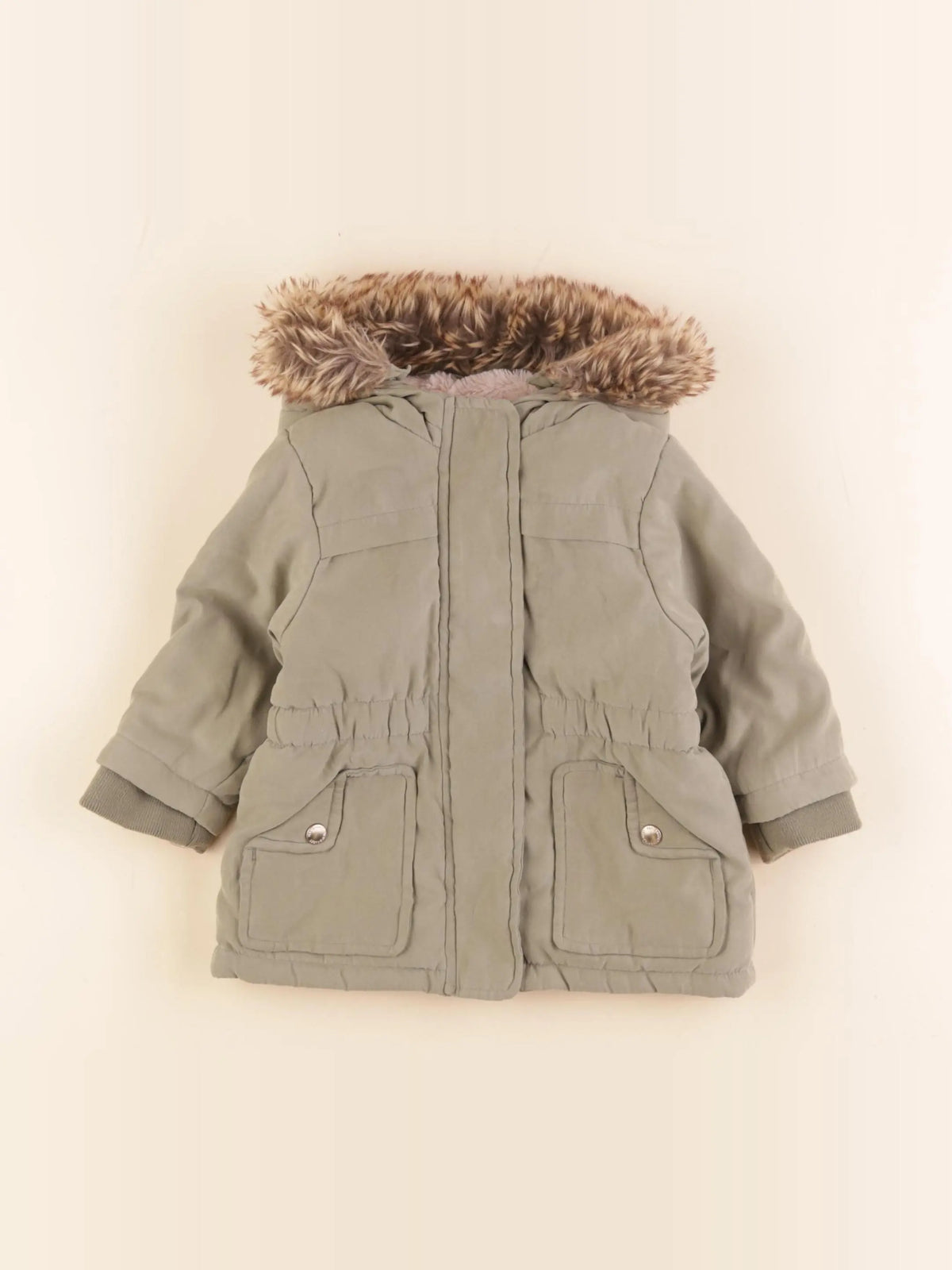 Vertbaudet - parka vert - 9 mois