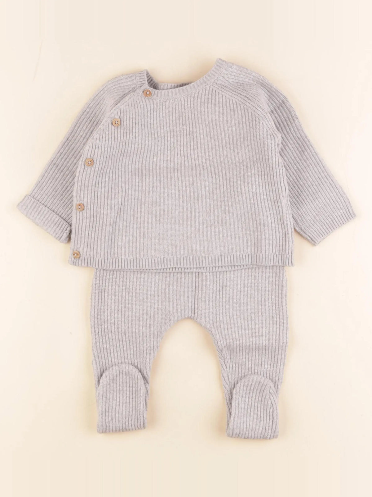Vertbaudet - ensemble gris - 6 mois