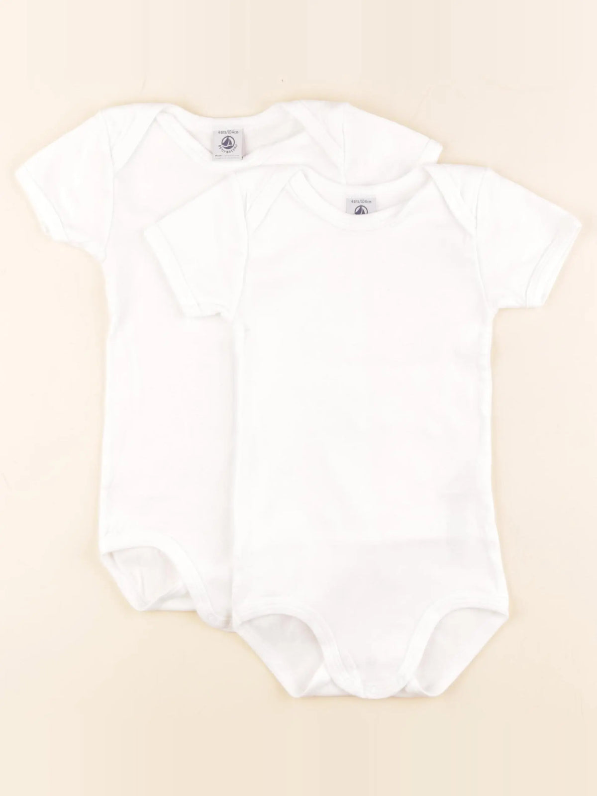Petit Bateau - lot de 2 bodies en coton blanc - 4 ans