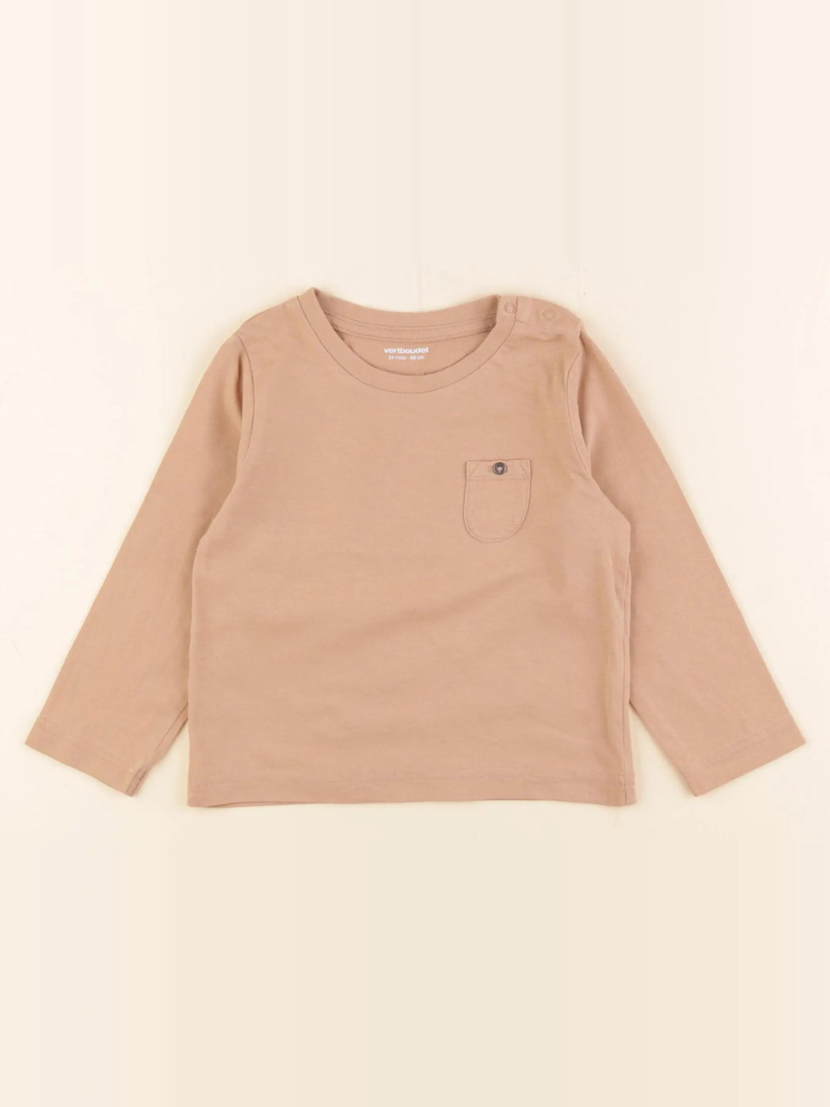 Vertbaudet - tee-shirt beige - 24 mois