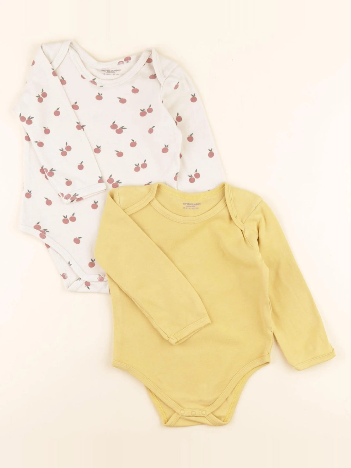 Vertbaudet - lot de 2 bodies en coton multicolore - 18 mois
