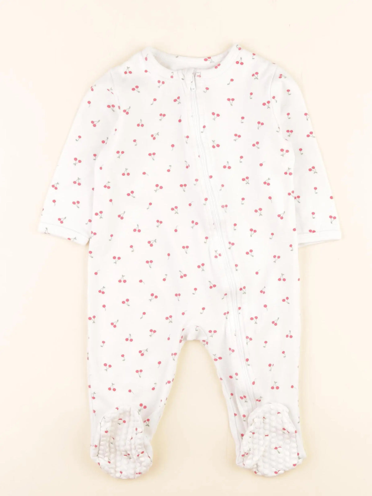 Vertbaudet - pyjama coton blanc, rouge - 12 mois