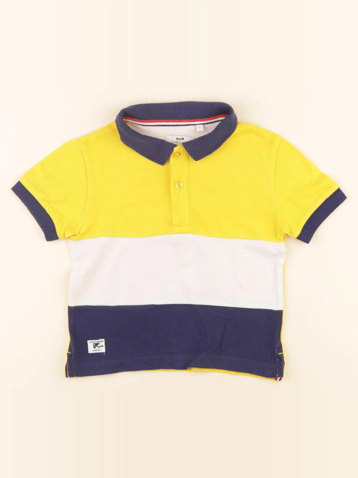 Cyrillus - polo jaune, bleu - 4 ans