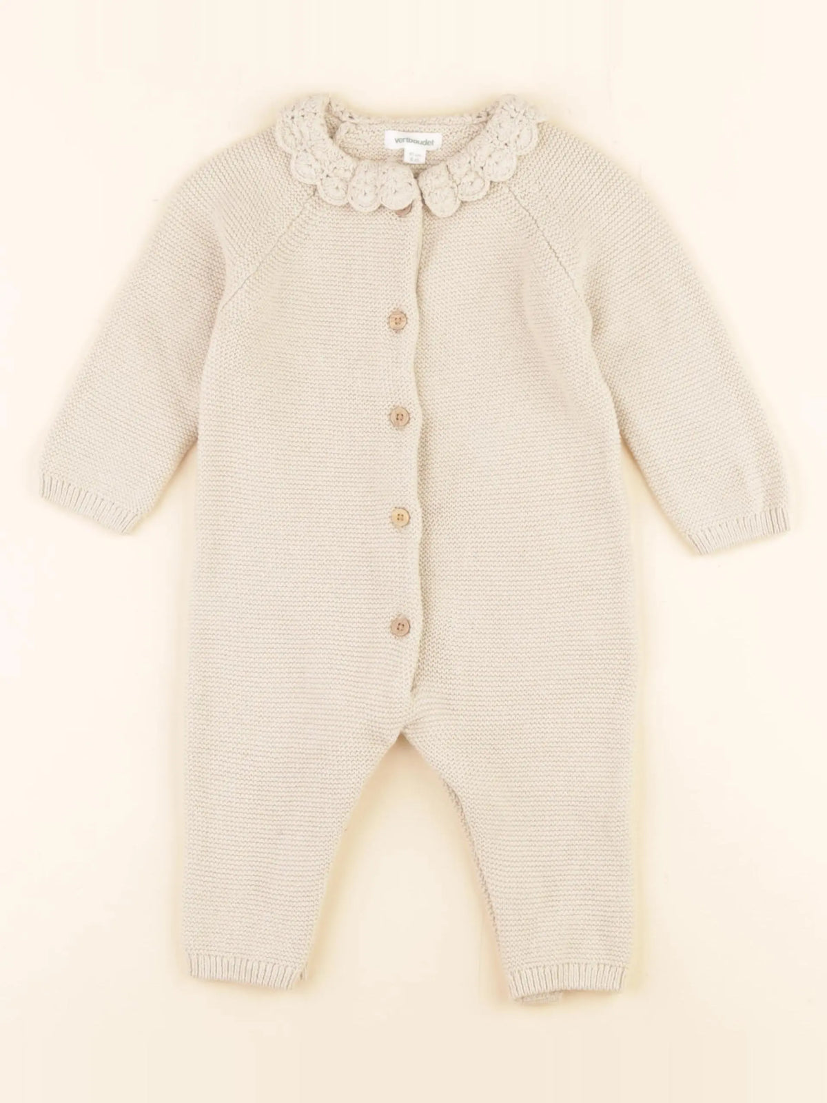 Vertbaudet - combinaison beige - 6 mois