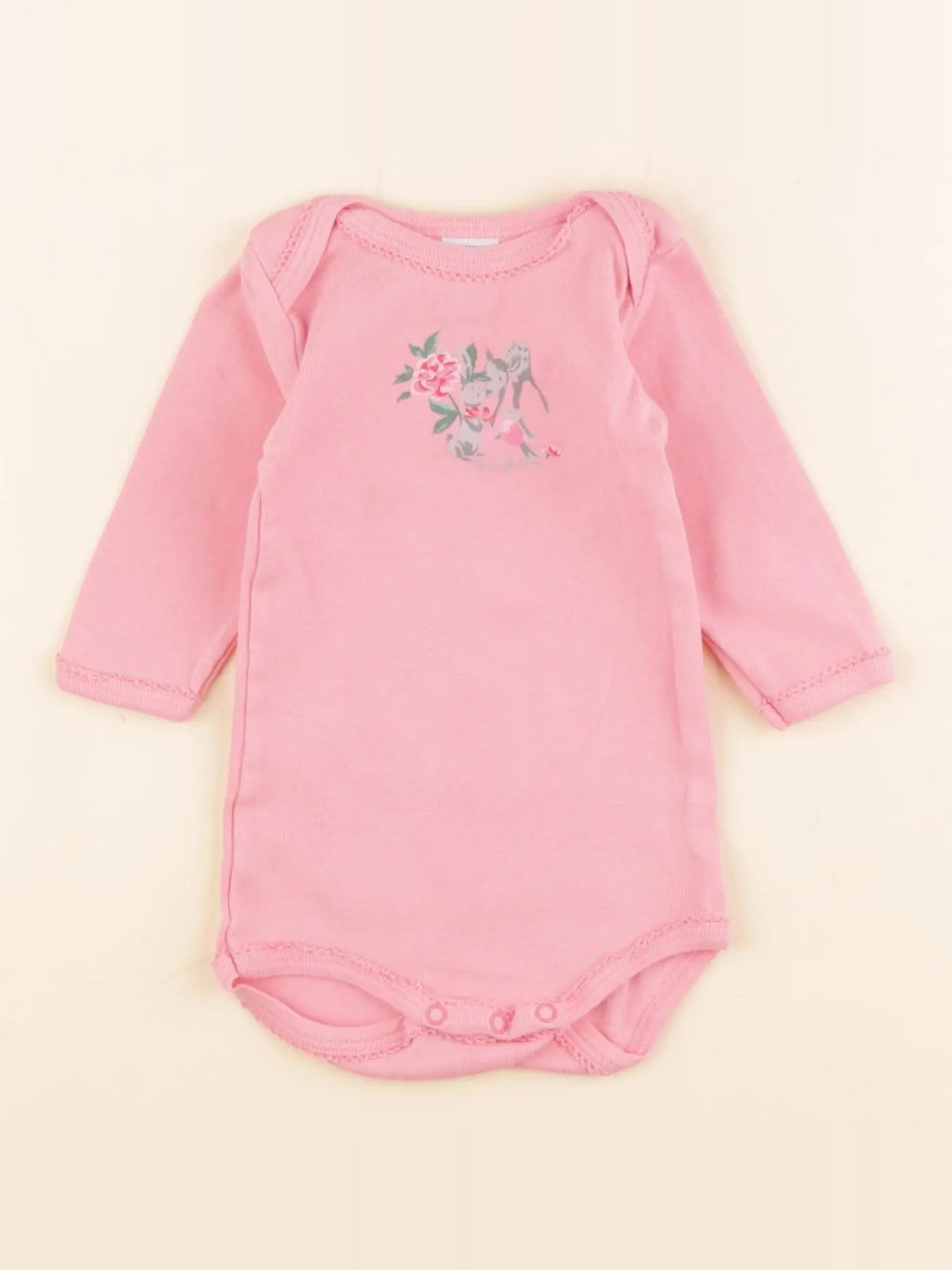 Petit Bateau - body rose - 3 mois