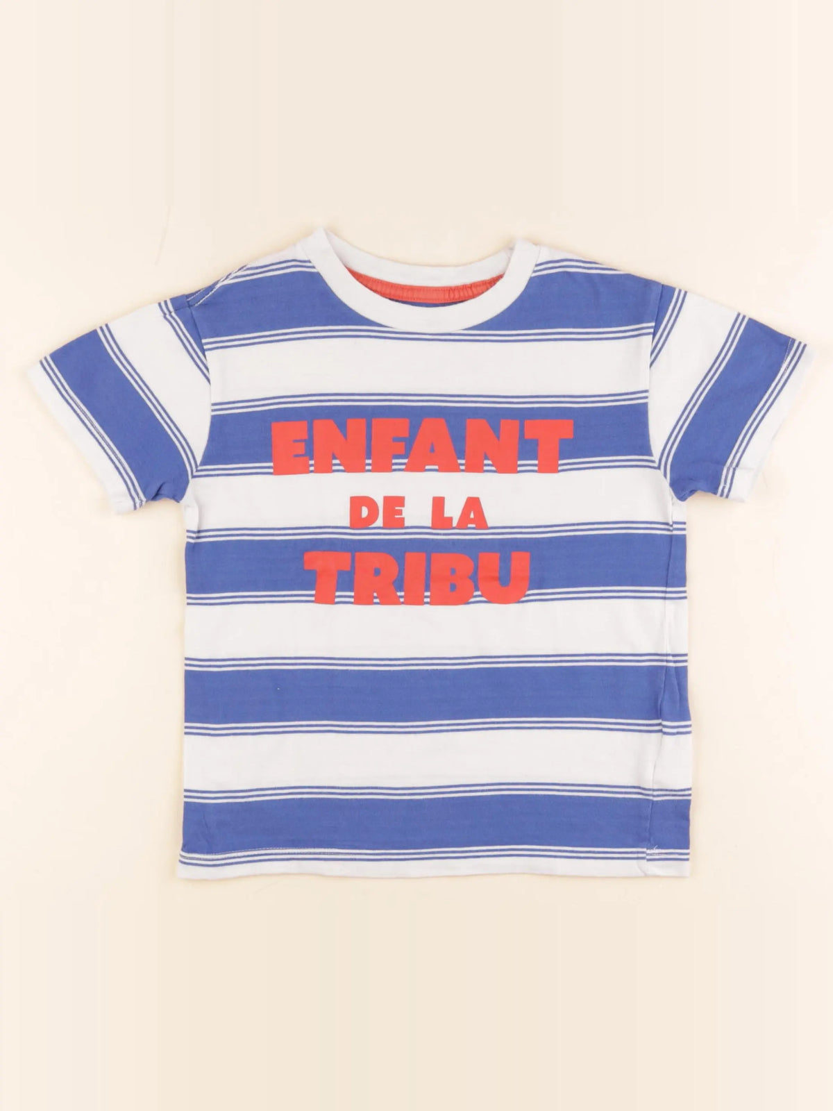 Monoprix - tee-shirt bleu, blanc - 6 ans