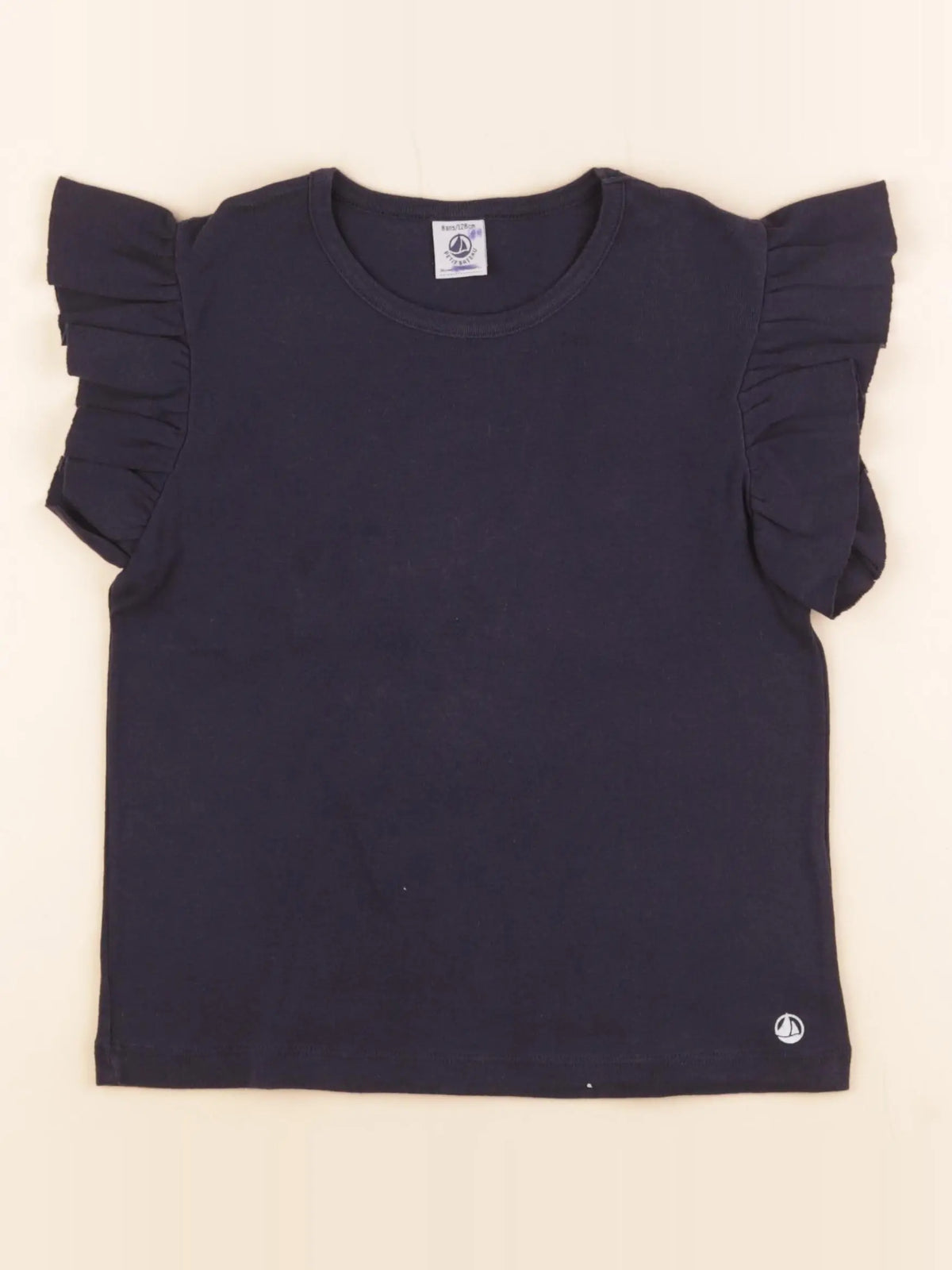 Petit Bateau - tee-shirt bleu - 8 ans