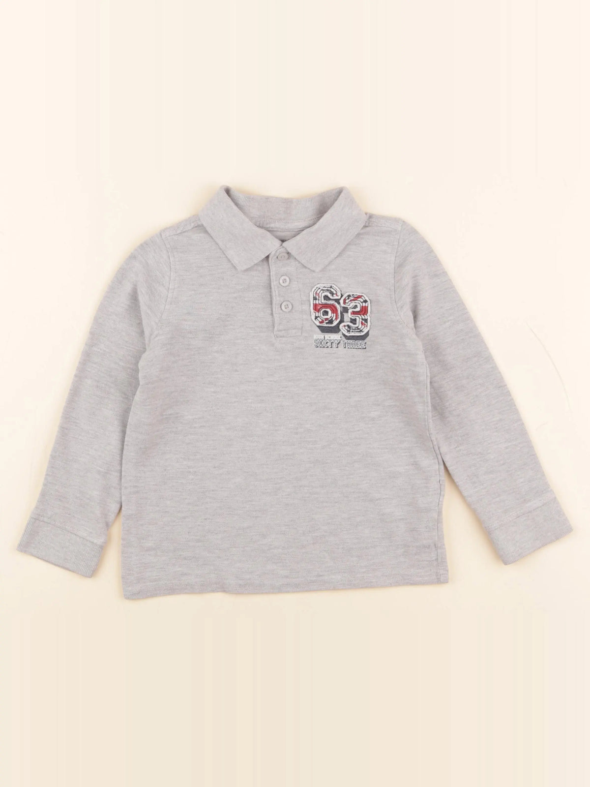 Vertbaudet - polo gris - 5 ans
